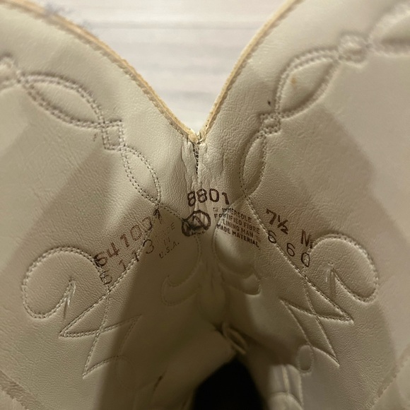 ARIAT Vintage 80s Acme Gold Toe High Heel Western Cowboy Boots Size 7.5 USA Made - Picture 3 of 11